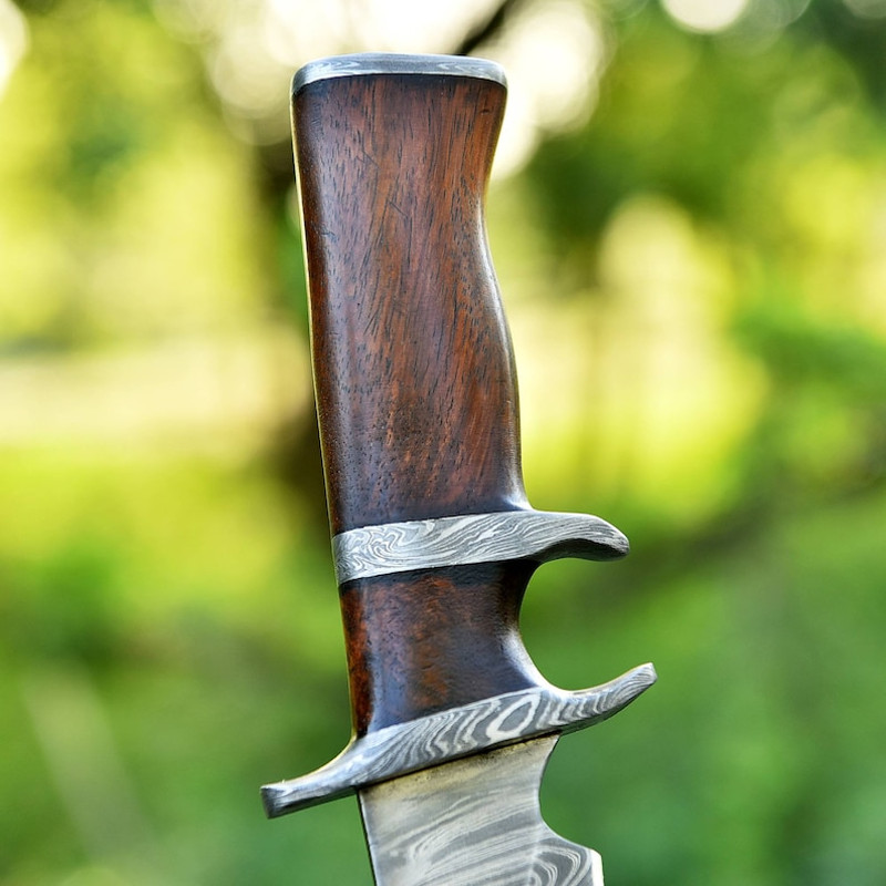 Bowie Knife Handmade Damascus Steel Sub Hilt Hunting Knife Fixed Blade Outdoor Knife Camping Survival Knife 3