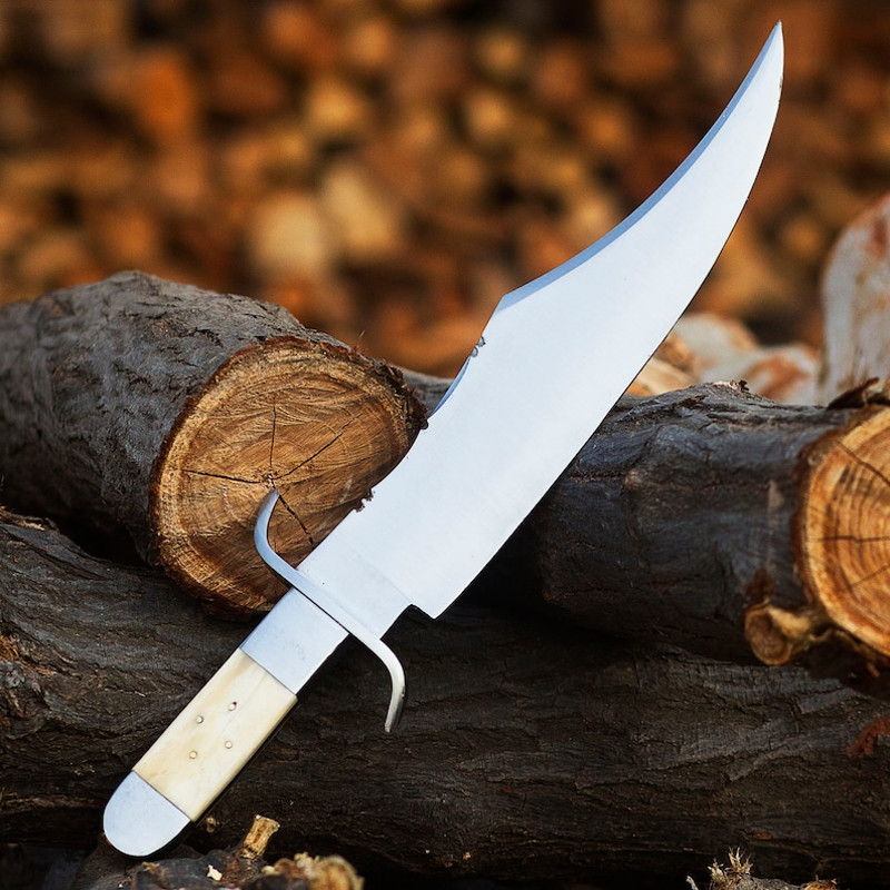 Custom Handmade D2 Steel Dull Polish Bowie Knife Hunting Handmade Knife Fathers Day Gift With Leather Cover Gift 3