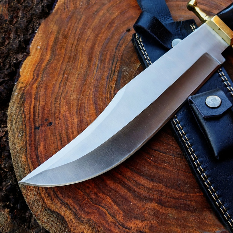 Vintage Bowie Knife Custom Handmade D2 Steel Smithsonian Replica Antique Bowie Hunting Knife With Buffalo Horn Handle 1