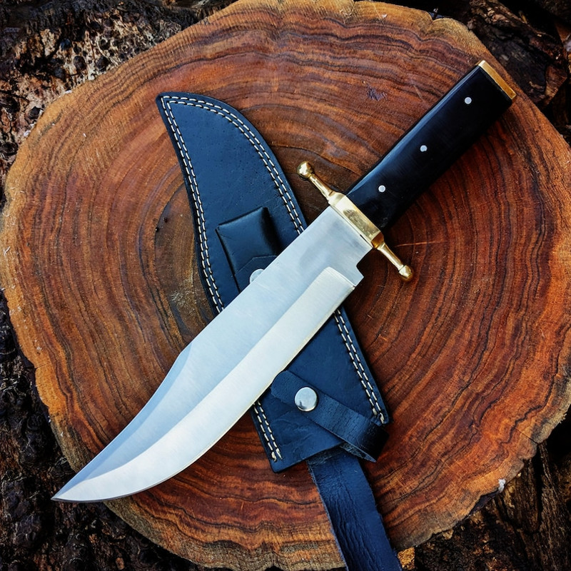 Vintage Bowie Knife Custom Handmade D2 Steel Smithsonian Replica Antique Bowie Hunting Knife With Buffalo Horn Handle 3