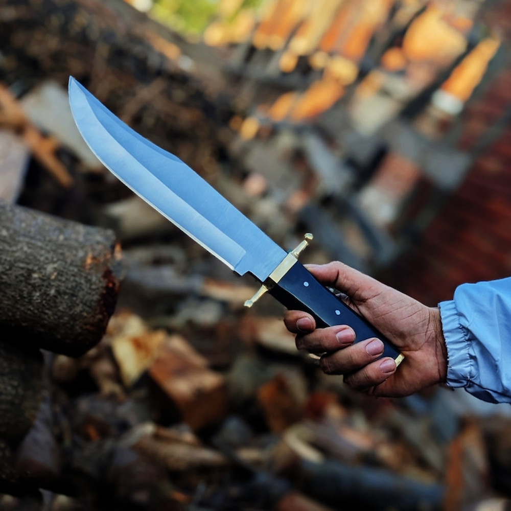 Vintage Bowie Knife Custom Handmade D2 Steel Smithsonian Replica Antique Bowie Hunting Knife With Buffalo Horn Handle 6