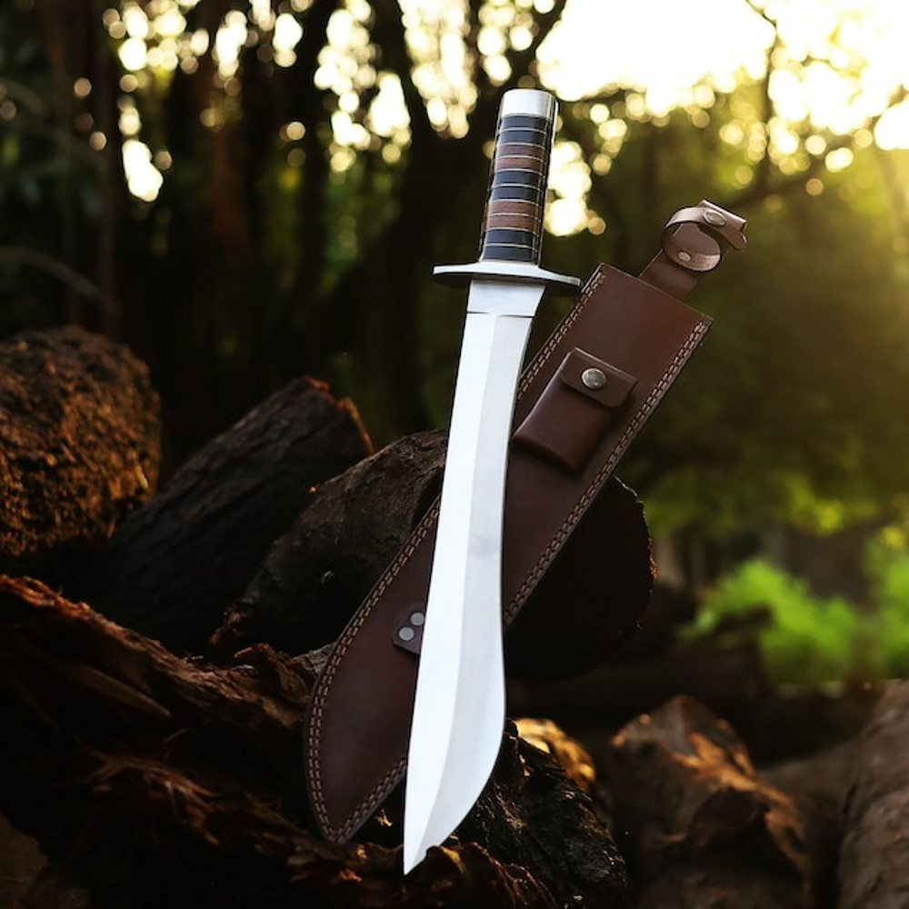 Hand Made J2 Steel Hunting Sword Multi Functional Sword Outdoor Sword With Horn Wood Handle 1