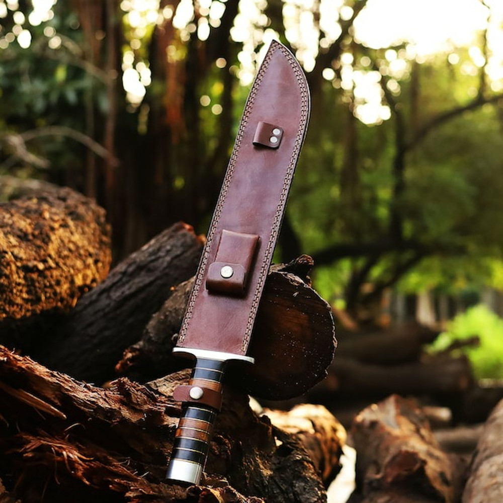 Hand Made J2 Steel Hunting Sword Multi Functional Sword Outdoor Sword With Horn Wood Handle 3