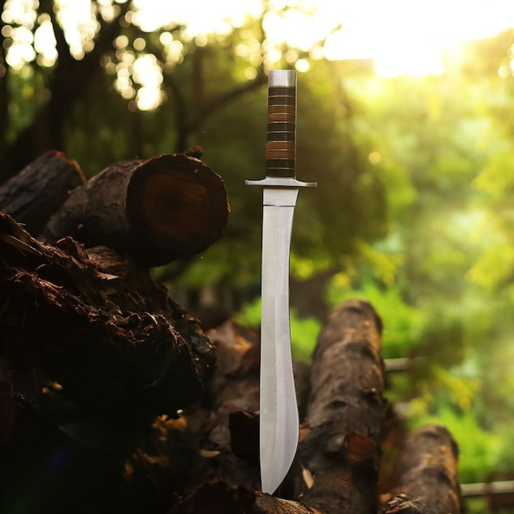 Hand Made J2 Steel Hunting Sword Multi Functional Sword Outdoor Sword With Horn Wood Handle 4
