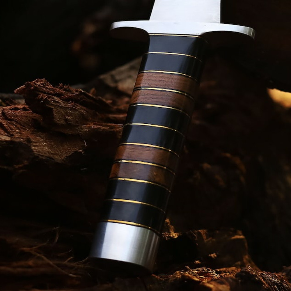 Hand Made J2 Steel Hunting Sword Multi Functional Sword Outdoor Sword With Horn Wood Handle 5