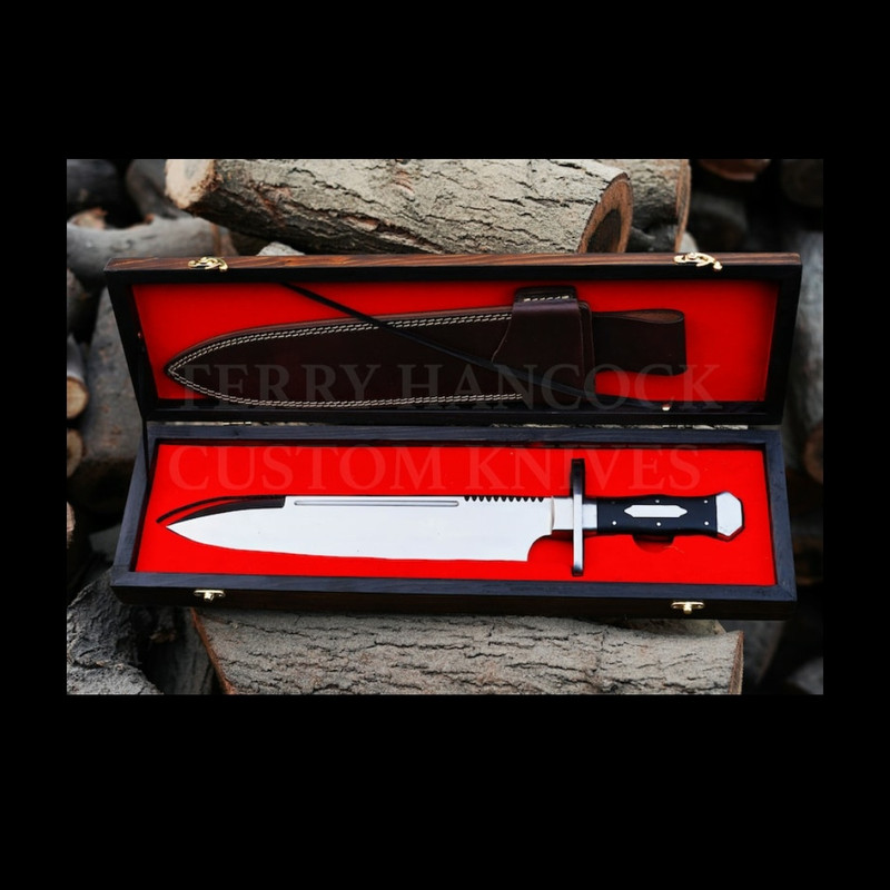 Personalized Handmade 5160 Steel Iron Mistress Bowie Knife With Black Micarta Gifts For Men Gift For Hunters 1
