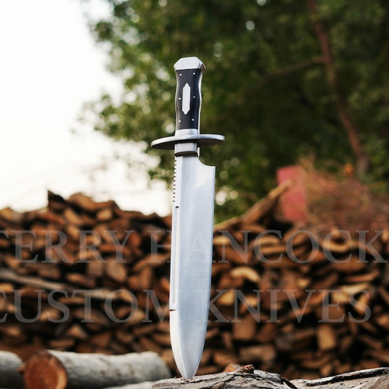 Personalized Handmade 5160 Steel Iron Mistress Bowie Knife With Black Micarta Gifts For Men Gift For Hunters 3