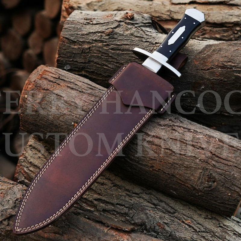 Personalized Handmade 5160 Steel Iron Mistress Bowie Knife With Black Micarta Gifts For Men Gift For Hunters 4