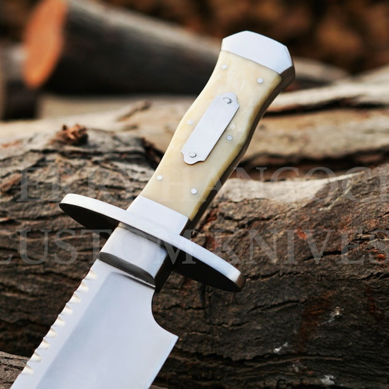 Personalized Handmade 5160 Steel Iron Mistress Bowie Knife With Camel Bone Handle Gifts For MenGift For Hunters 1