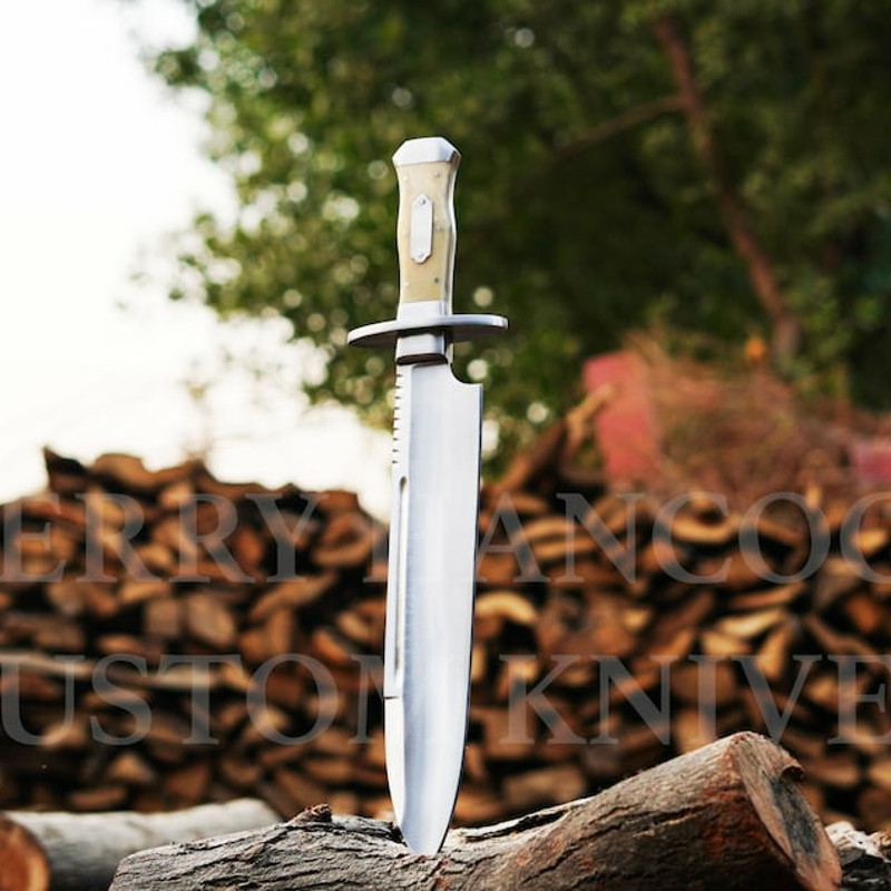 Personalized Handmade 5160 Steel Iron Mistress Bowie Knife With Camel Bone Handle Gifts For MenGift For Hunters 2