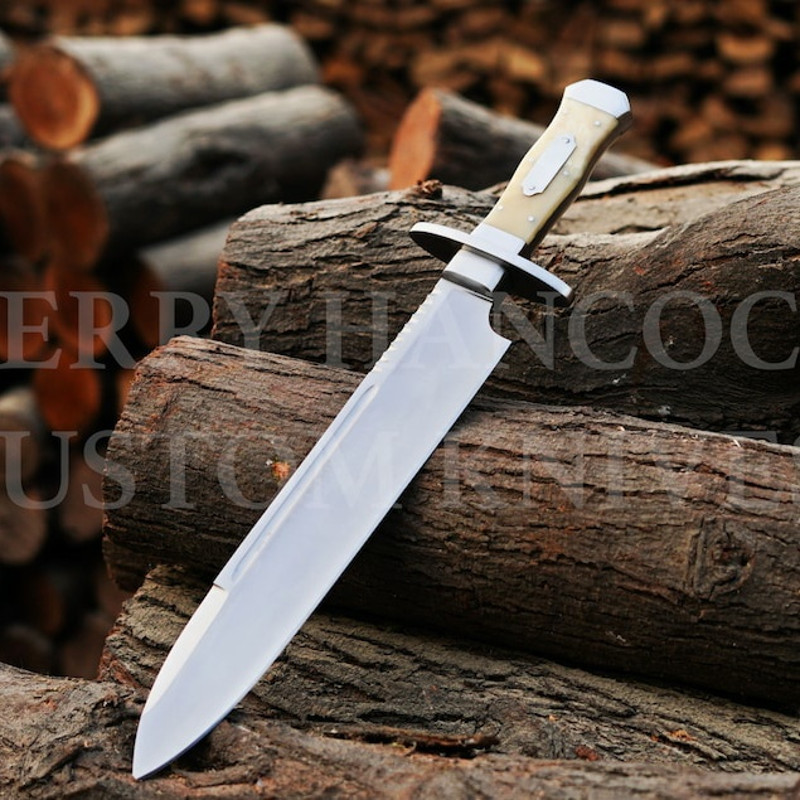 Personalized Handmade 5160 Steel Iron Mistress Bowie Knife With Camel Bone Handle Gifts For MenGift For Hunters 0