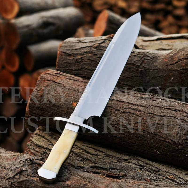 Personalized Handmade 5160 Steel Iron Mistress Bowie Knife With Camel Bone Handle Gifts For MenGift For Hunters 3