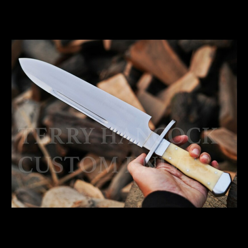 Personalized Handmade 5160 Steel Iron Mistress Bowie Knife With Camel Bone Handle Gifts For MenGift For Hunters 4