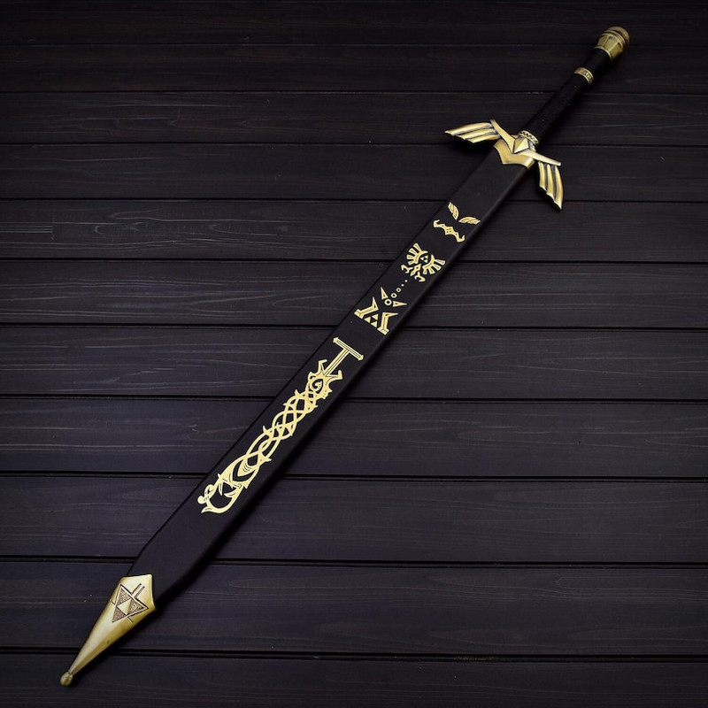 THE ZELDA Custom Handmade Stainless 440c Steel Handcrafted Replica Black Version Of Zelda Sword Video Game 1