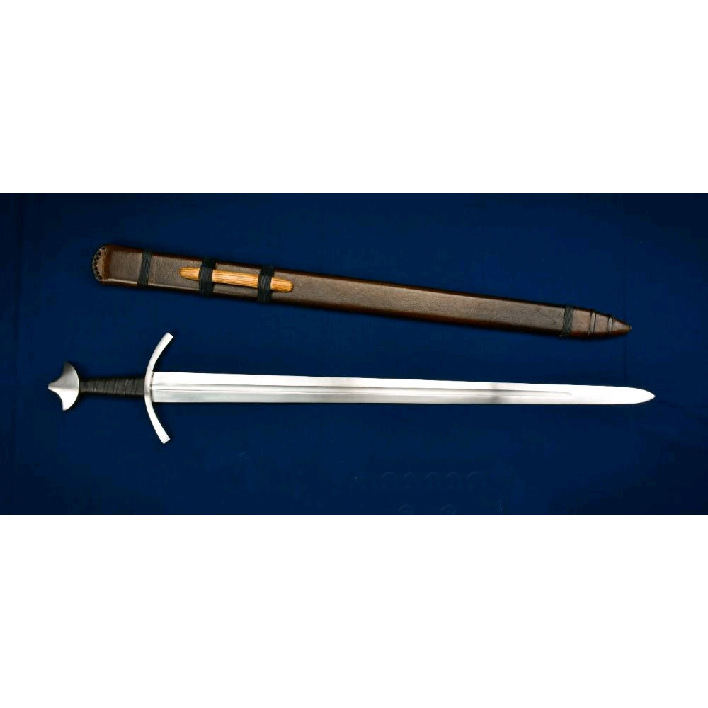Handmade Norman 37 Medieval Sword High Carbon Steel Blade Silver Guard Wooden Grip Includes Woo 1