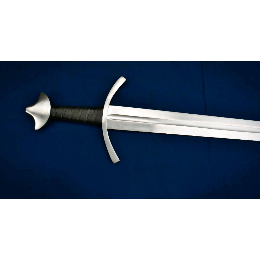 Handmade Norman 37 Medieval Sword High Carbon Steel Blade Silver Guard Wooden Grip Includes Woo 2