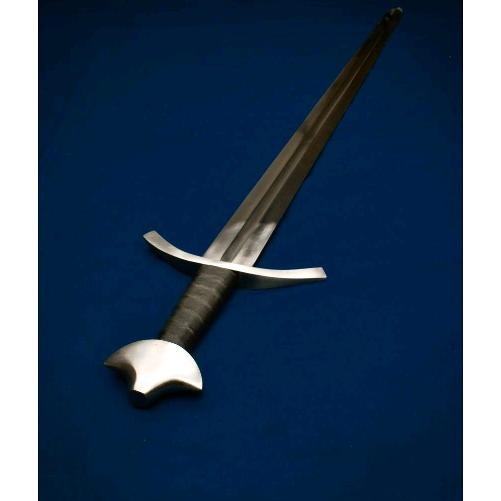 Handmade Norman 37 Medieval Sword High Carbon Steel Blade Silver Guard Wooden Grip Includes Woo 5