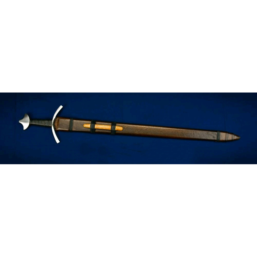 Handmade Norman 37 Medieval Sword High Carbon Steel Blade Silver Guard Wooden Grip Includes Woo 6