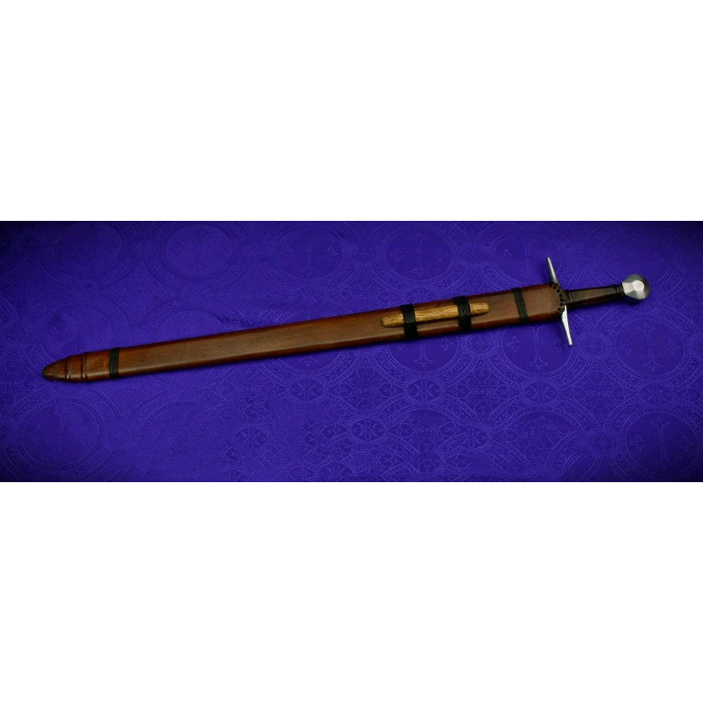 Handmade Viking 37 Medieval Sword High Carbon Steel Blade Silver Guard Wooden Grip Includes Woo 7