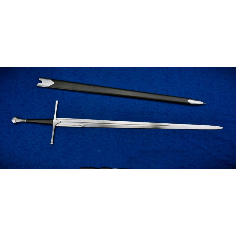 Handmade Sword Of Roven 45 Medieval Sword High Carbon Steel Blade Silver Guard Wooden Grip Scab 1