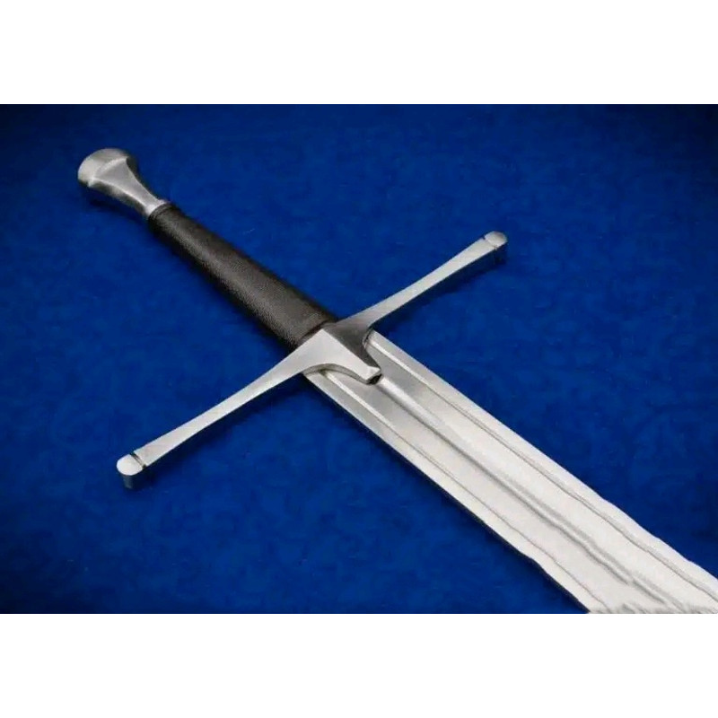 Handmade Sword Of Roven 45 Medieval Sword High Carbon Steel Blade Silver Guard Wooden Grip Scab 3