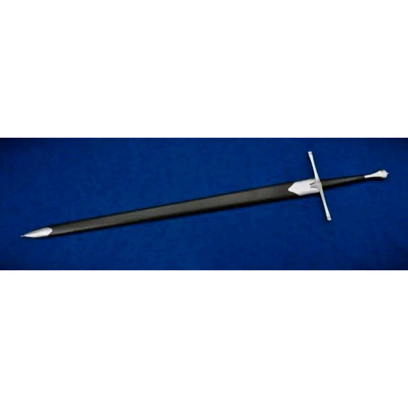 Handmade Sword Of Roven 45 Medieval Sword High Carbon Steel Blade Silver Guard Wooden Grip Scab 5