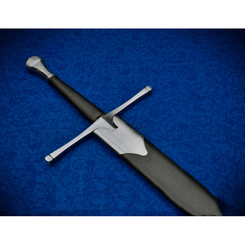 Handmade Sword Of Roven 45 Medieval Sword High Carbon Steel Blade Silver Guard Wooden Grip Scab 7
