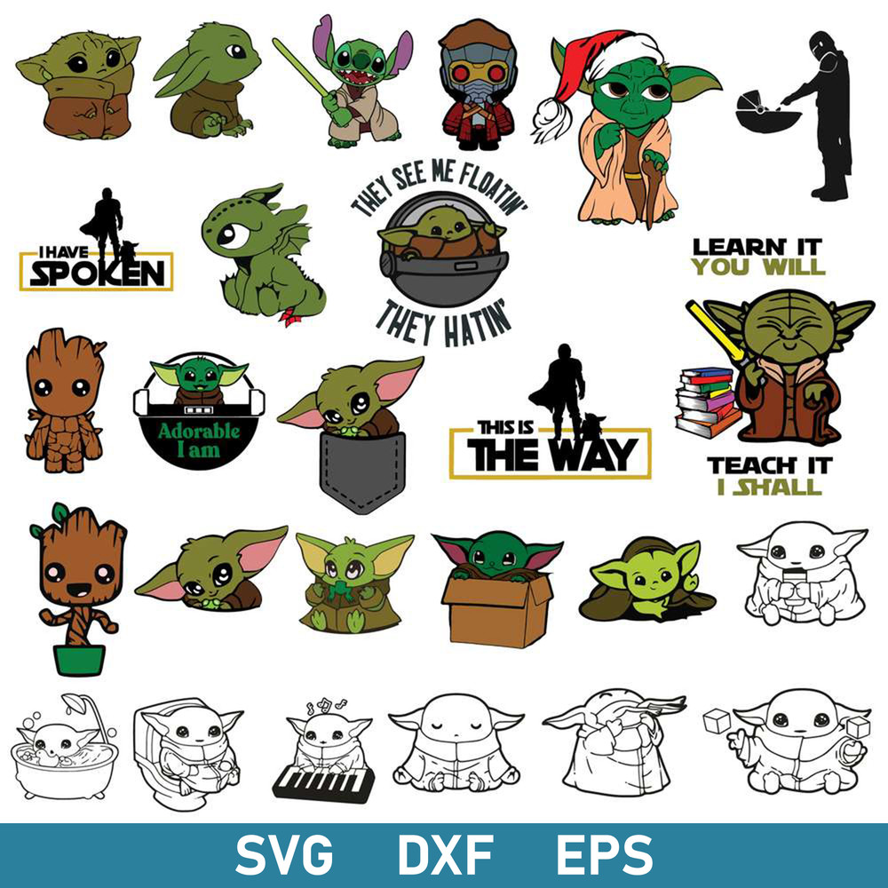 Baby Yoda Bundle Svg, Baby Yoda Svg, Star Wars Svg, Avenger Svg, Dxf Eps Digital File.jpg