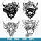 Cow Bundle Svg, Highland Cow Svg, Highland Heifer Svg, Cow With Flower Svg, Png Dxf Eps File.jpg
