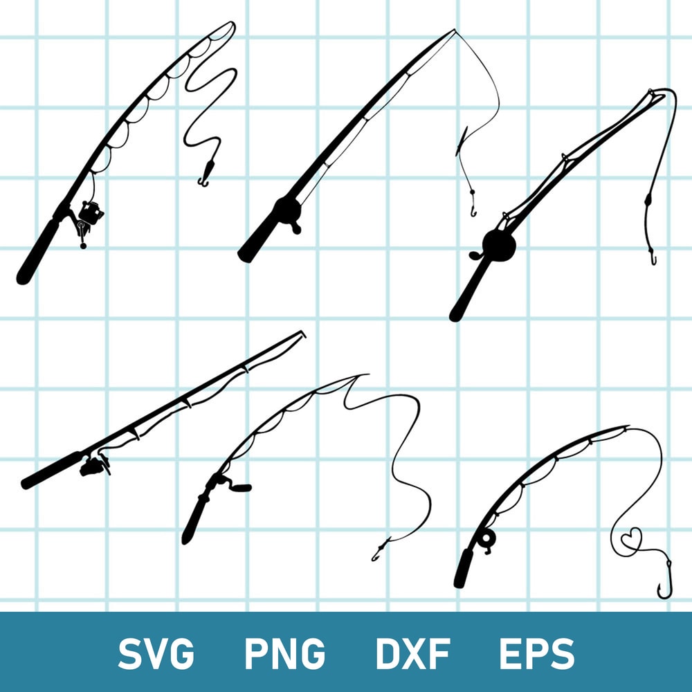 Fishing Pole Bundle Svg, Fishing Rod Svg, Fishig Hook Svg, Fisherman Svg, Png Dxf Eps Digital File.jpeg