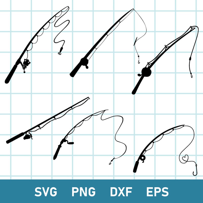 Fishing Pole Bundle Svg, Fishing Rod Svg, Fishig Hook Svg, Fisherman Svg, Png Dxf Eps Digital File.jpeg
