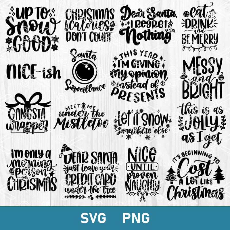Funny Christmas Bundle Svg, Christmas Quotes Svg, Merry Christmas Svg, Png Dxf, Eps Digital File.jpg