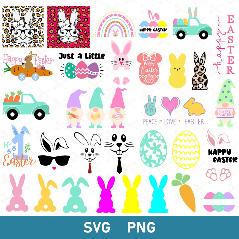 Happy Easter Bundle Svg, Easter Bunny Svg, Eater Svg, Easter Quotes Svg, Bunny Face Svg, Png Digital File.jpg