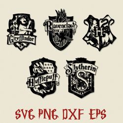 Hogwarts Crest Bundle Svg, Harry Potter Svg, Hogwarts Crest Svg, Harry Potter Hogwarts School Svg, Png Dxf Eps File