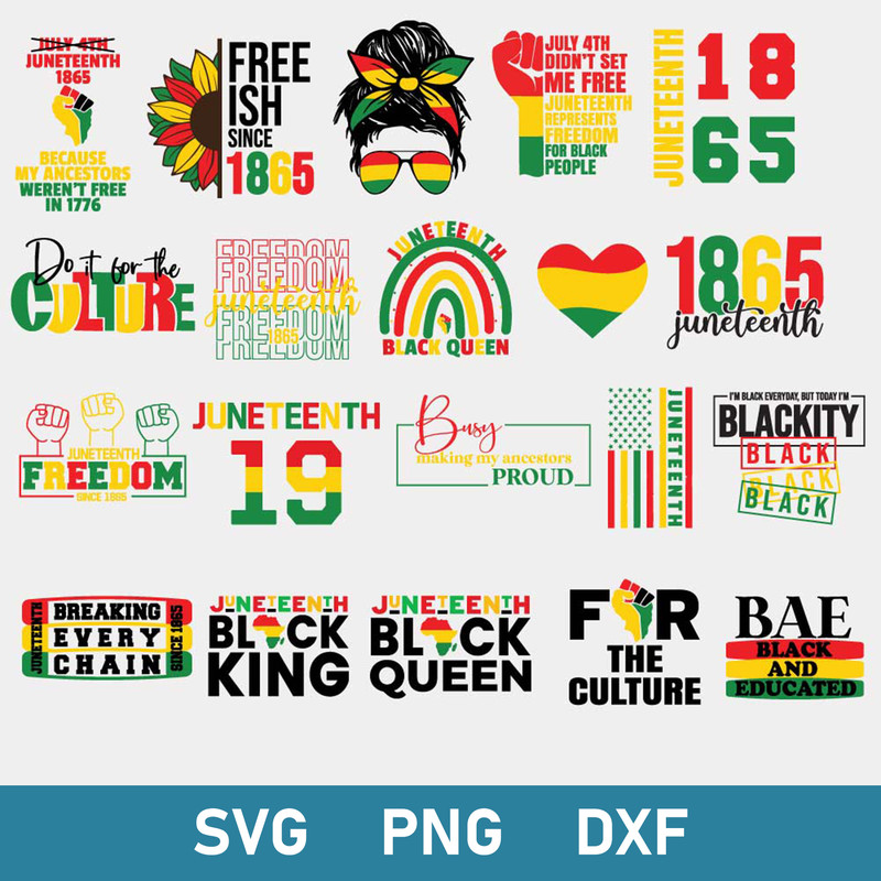 Juneteenth Bundle Svg, Juneteenth Vibes Only Black Woman Afro 1865 Freedom Day Svg, Freedom Day Svg, Png Dxf Eps File.jpg