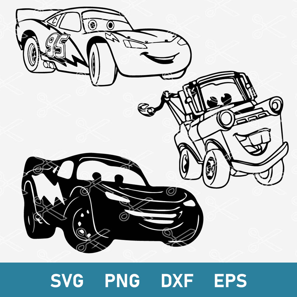 Lightning McQueen Bundle Svg, Lightning McQueen Svg, Ka Chow, Cars Svg, Png Dxf Eps Digital File.jpeg