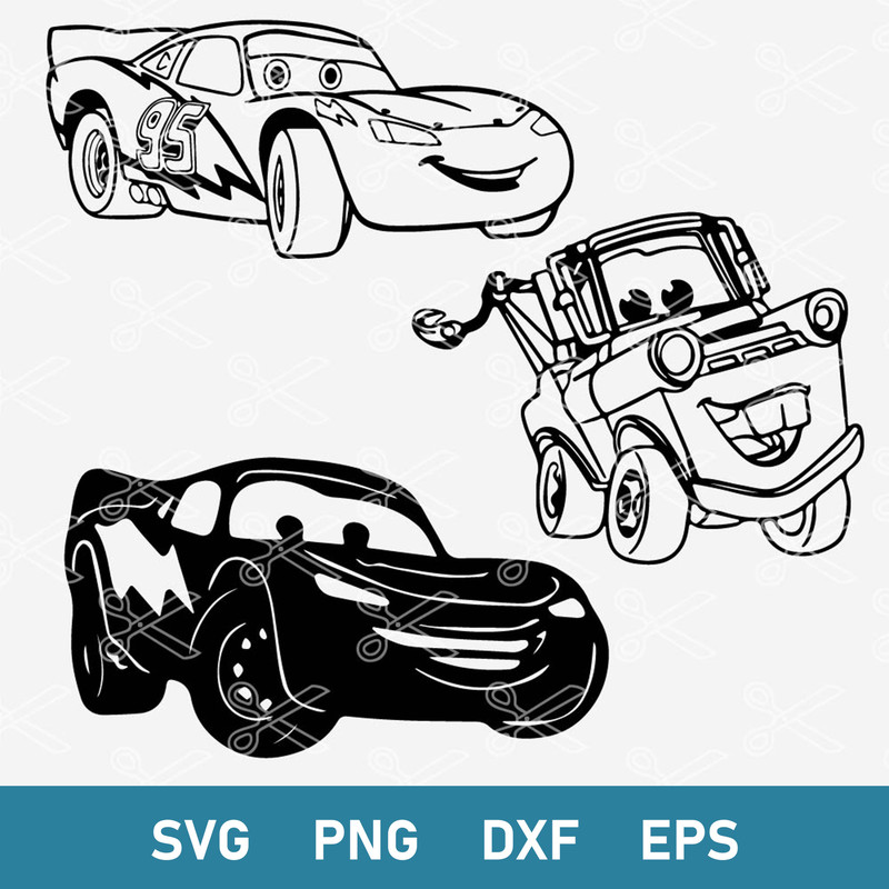 Lightning McQueen Bundle Svg, Lightning McQueen Svg, Ka Chow, Cars Svg, Png Dxf Eps Digital File.jpeg