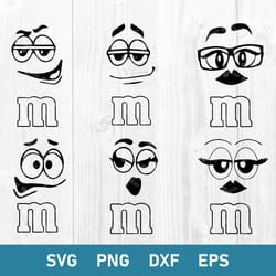 m and m face bundle svg, m and m face svg, m&m faces svg, m's face letter m logo svg, png dxf eps file