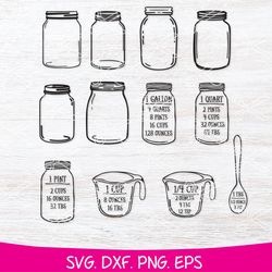 Mason Jar Bundle Svg, Mason Jar Svg, Potion Bottle Svg Png Dxf Eps Digital File