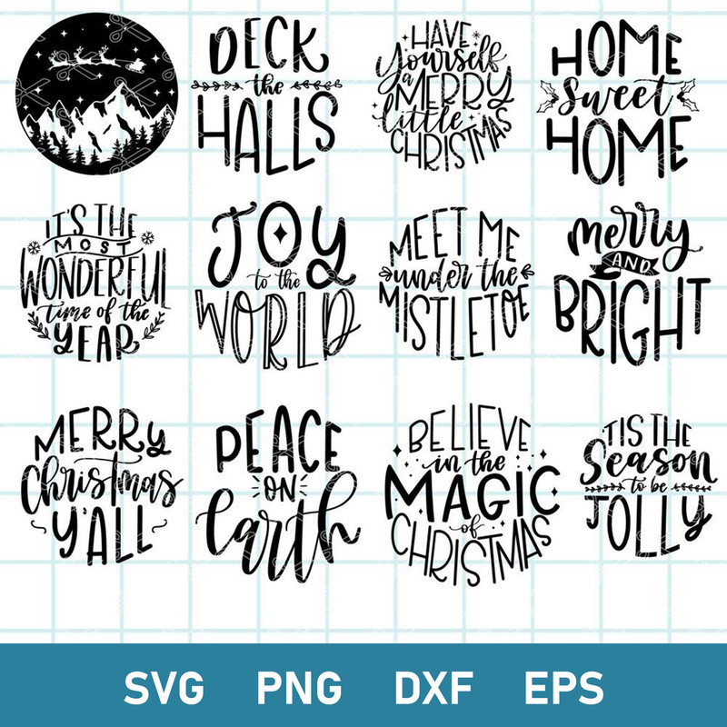 Merry Christmas Bundle Svg, Christmas Ornament Svg, Christmas Svg, Png Dxf Eps Digital File.jpg