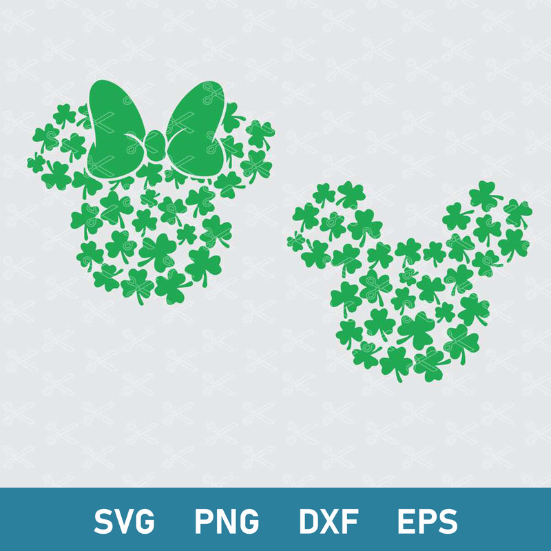 Mickey And Minnie Patrick's Day Svg, Mickey Svg, Minnie Svg, St Patrick's Day Svg, Disney Lucky Svg, Png Dxf Eps Digital File.jpg