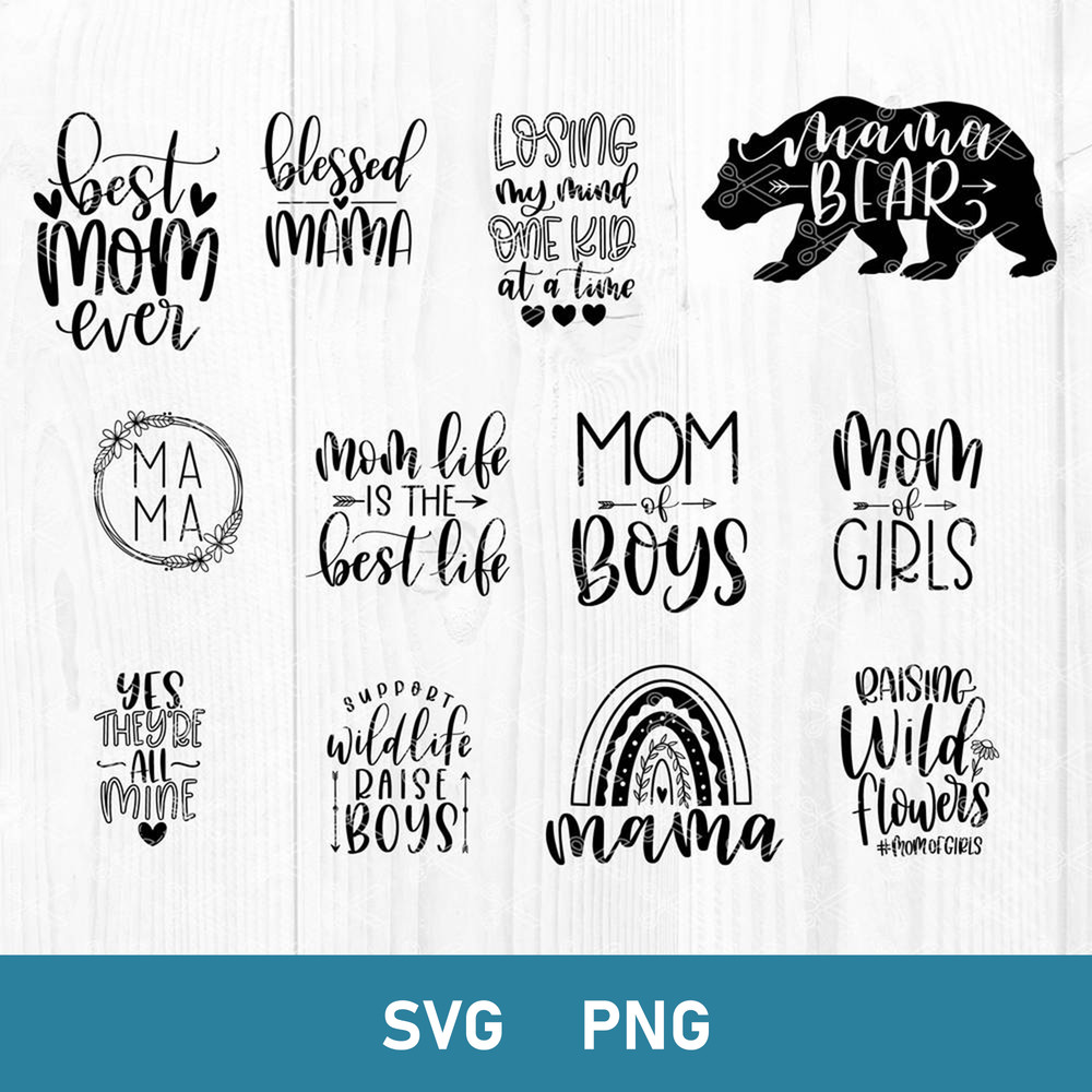 Mom Bundle Svg, Mama Svg, Mom Svg, Monther Svg, Blessed Mom Svg, Png Dxf Eps File.jpg