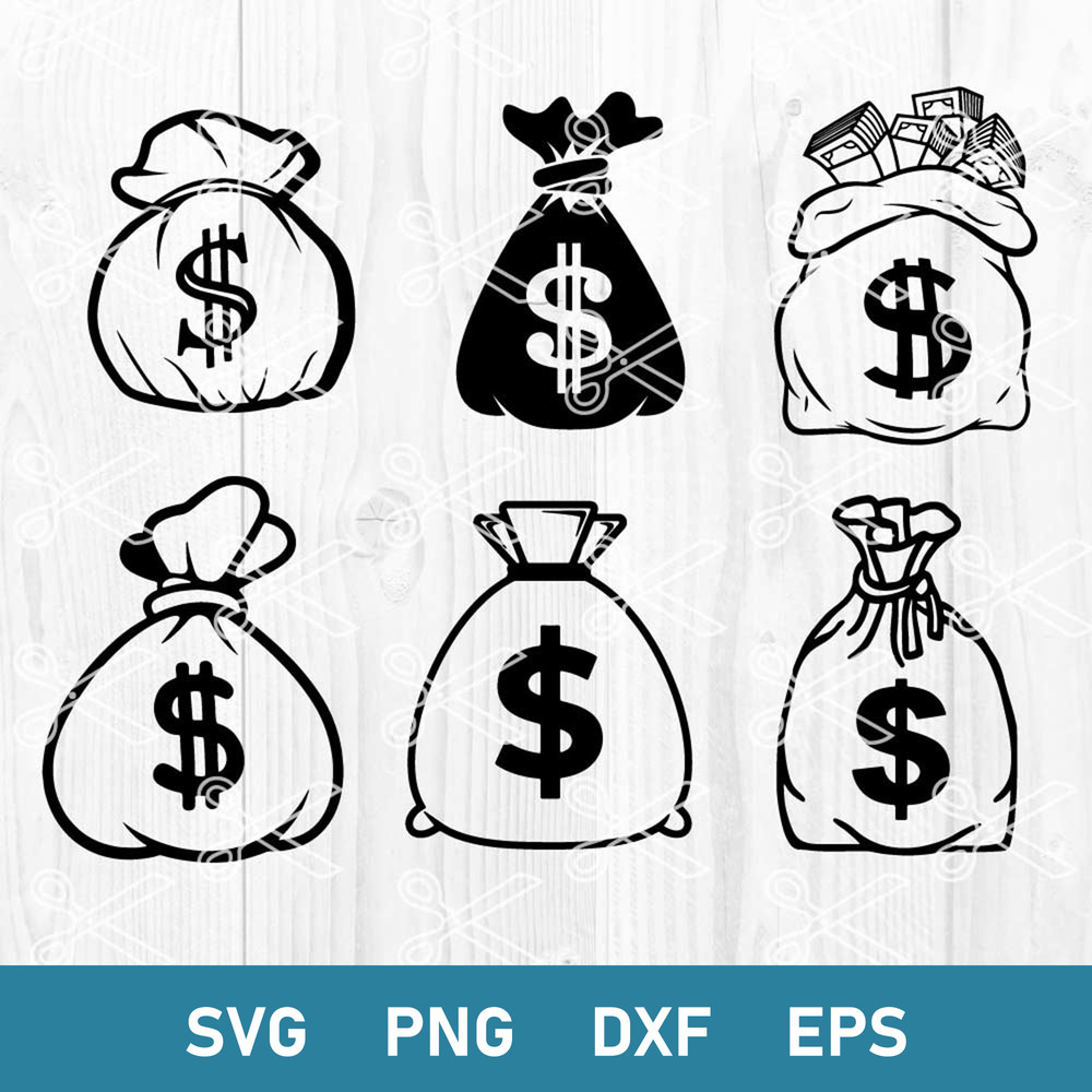 Money Bag Svg, Cash Bag Svg, Bank Bag Svg, Dollar Bag Svg, Png Dxf Eps Digital File.jpeg