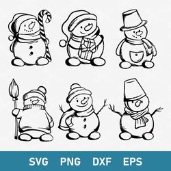 Snowman Bundle Svg, Snowman Svg, Christmas Svg, Png Dxf Eps Digital File
