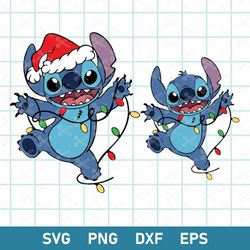 Stitch Christmas Bundle Svg, Stitch Christmas Svg, Cartoon Christmas Svg, Png Dxf Eps Digital File