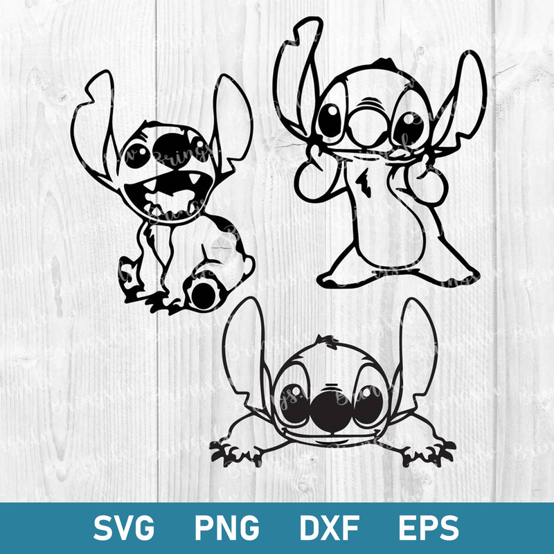 Stitch Clipart Bundle, Stitch Svg, Stitch Vector, Stitch Outlien Svg, Cartoon Svg, Png Dxf Eps File.jpg