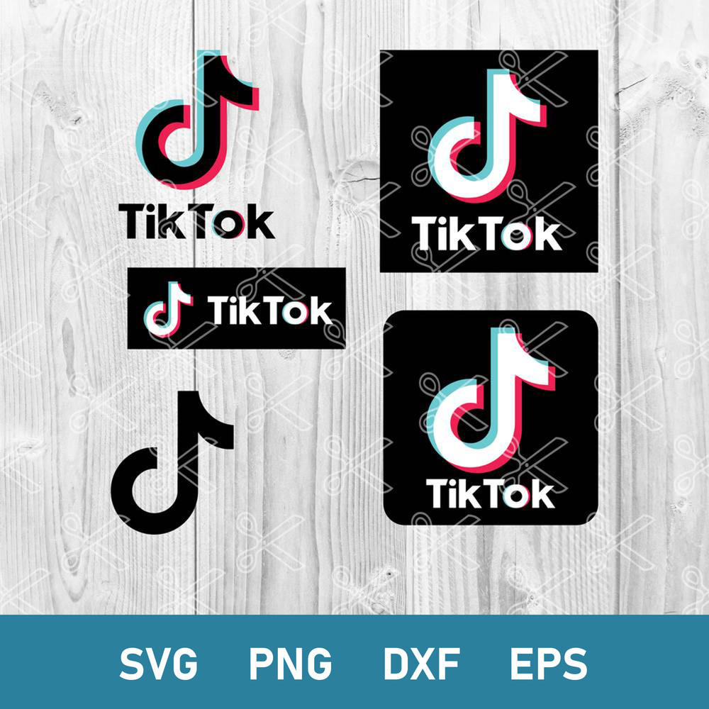 Tiktok Logo Bundle Svg, Tiktok Logo Svg, Tiktok Svg, Social Media Svg, Png Dxf Eps File.jpg