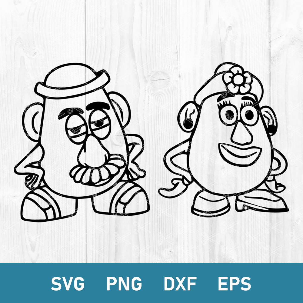 Toy Story 4 Mr. and Mrs Svg, Mr. Potato Head Toy Story Mrs. Potato Head Sheriff Woody Svg, Png Dxf Eps File.jpg