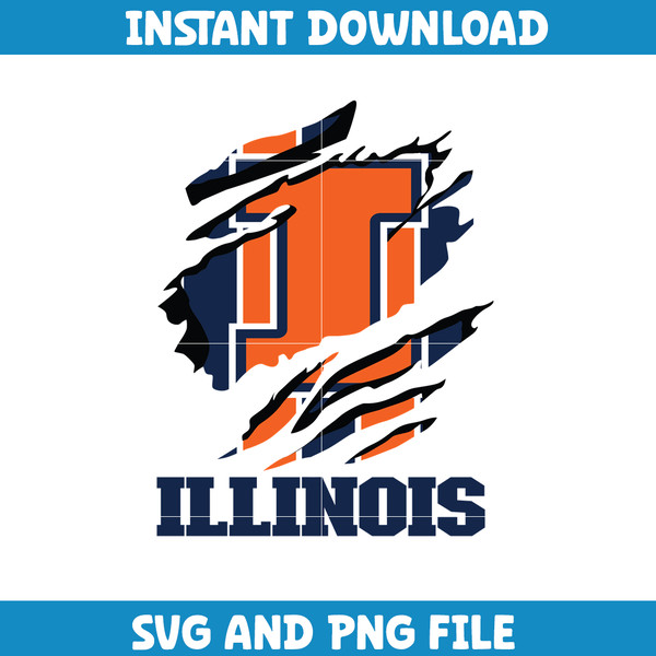Illinois Fighting Illini Svg, Illinois Fighting Illini logo svg, Illinois Fighting Illini University, NCAA Svg (22).png