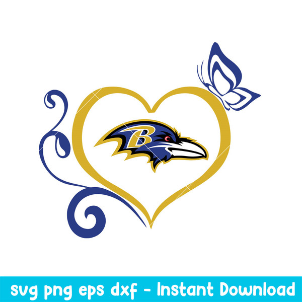 Baltimore Ravens Heart Svg, Baltimore Ravens Svg, NFL Svg, Sport Svg, Png Dxf Eps Digital File.jpeg